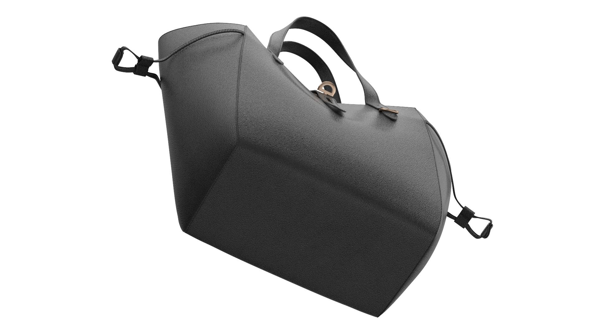 Ladies Leather Tote Bag Black 3D model