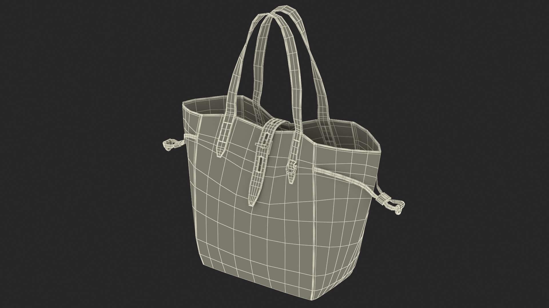 Ladies Leather Tote Bag Black 3D model