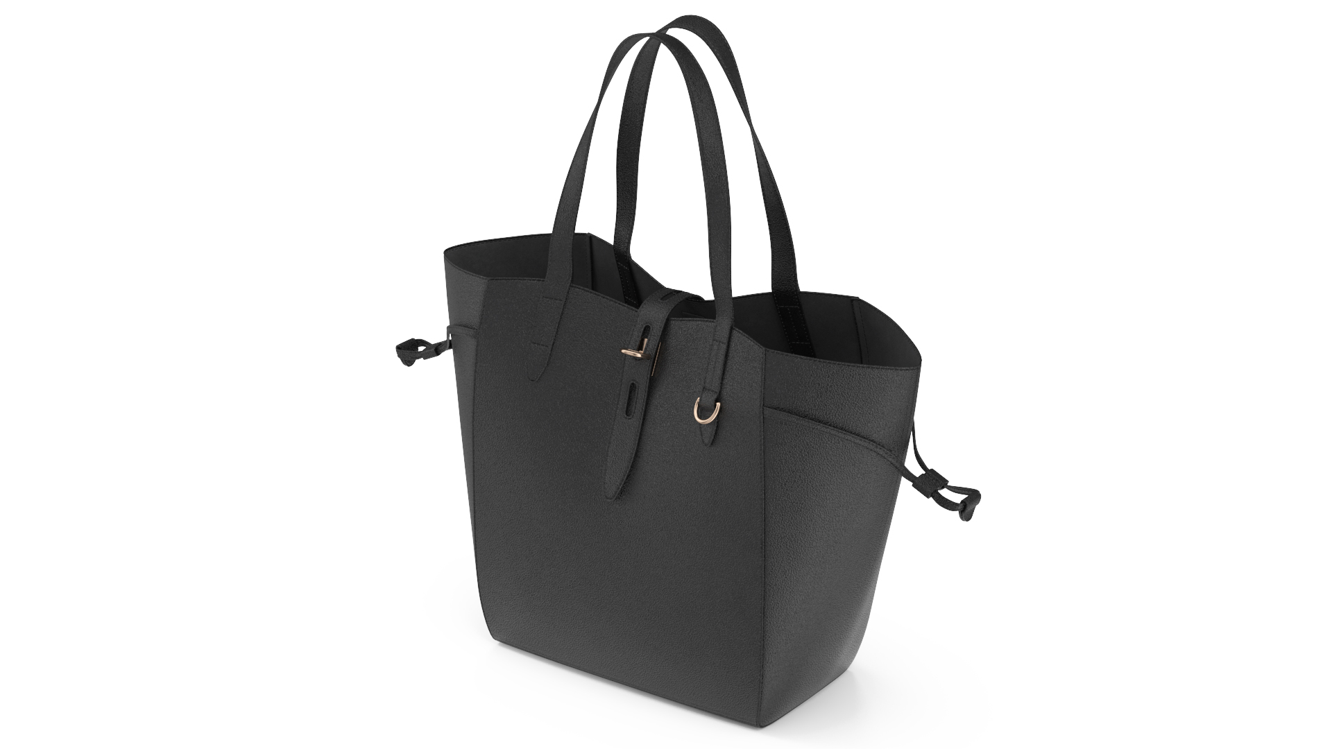 Ladies Leather Tote Bag Black 3D model