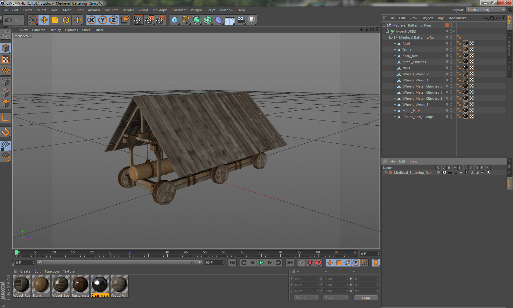 Medieval Battering Ram 3D
