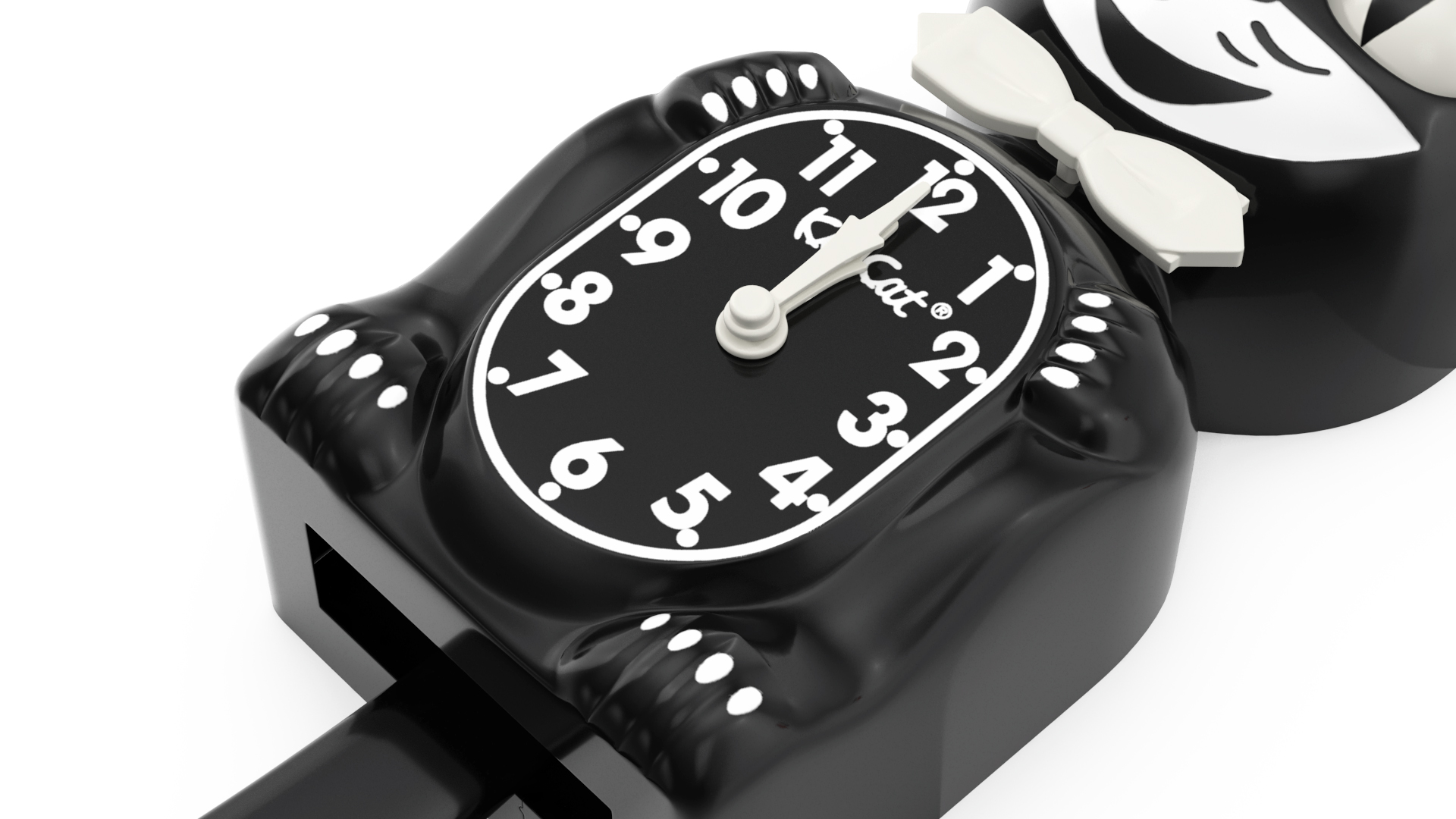 3D Classic Black Kit Cat Clock Rigged for Maya model