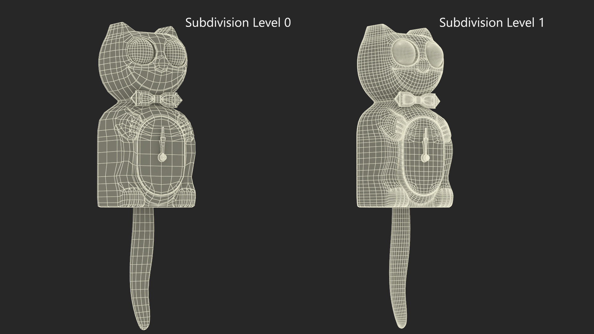 3D Classic Black Kit Cat Clock Rigged for Maya model