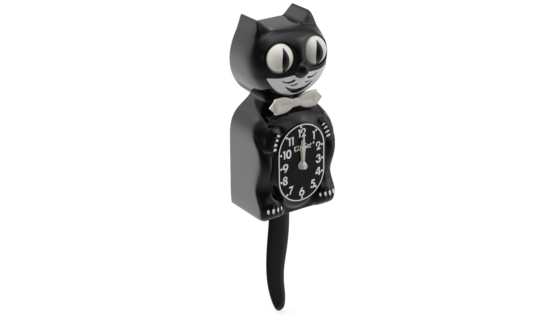 3D Classic Black Kit Cat Clock Rigged for Maya model