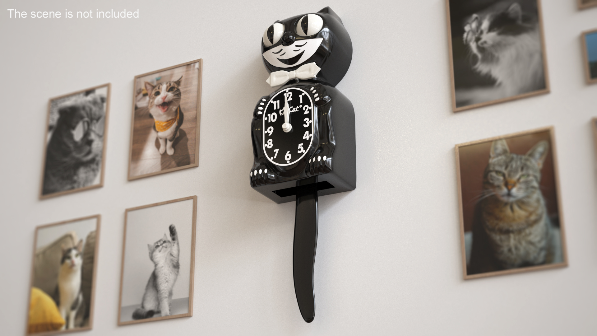 3D Classic Black Kit Cat Clock Rigged for Maya model