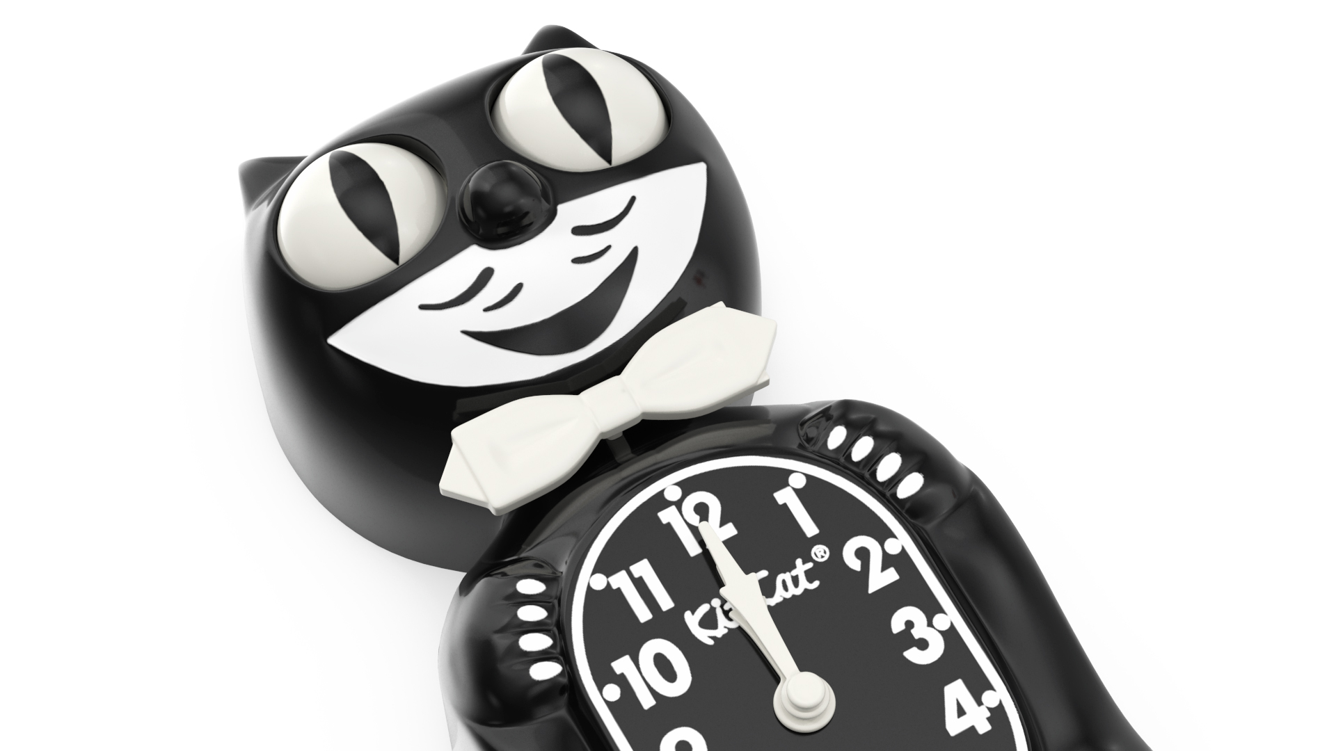 3D Classic Black Kit Cat Clock Rigged for Maya model