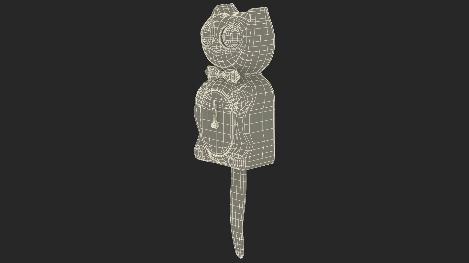 3D Classic Black Kit Cat Clock Rigged for Maya model