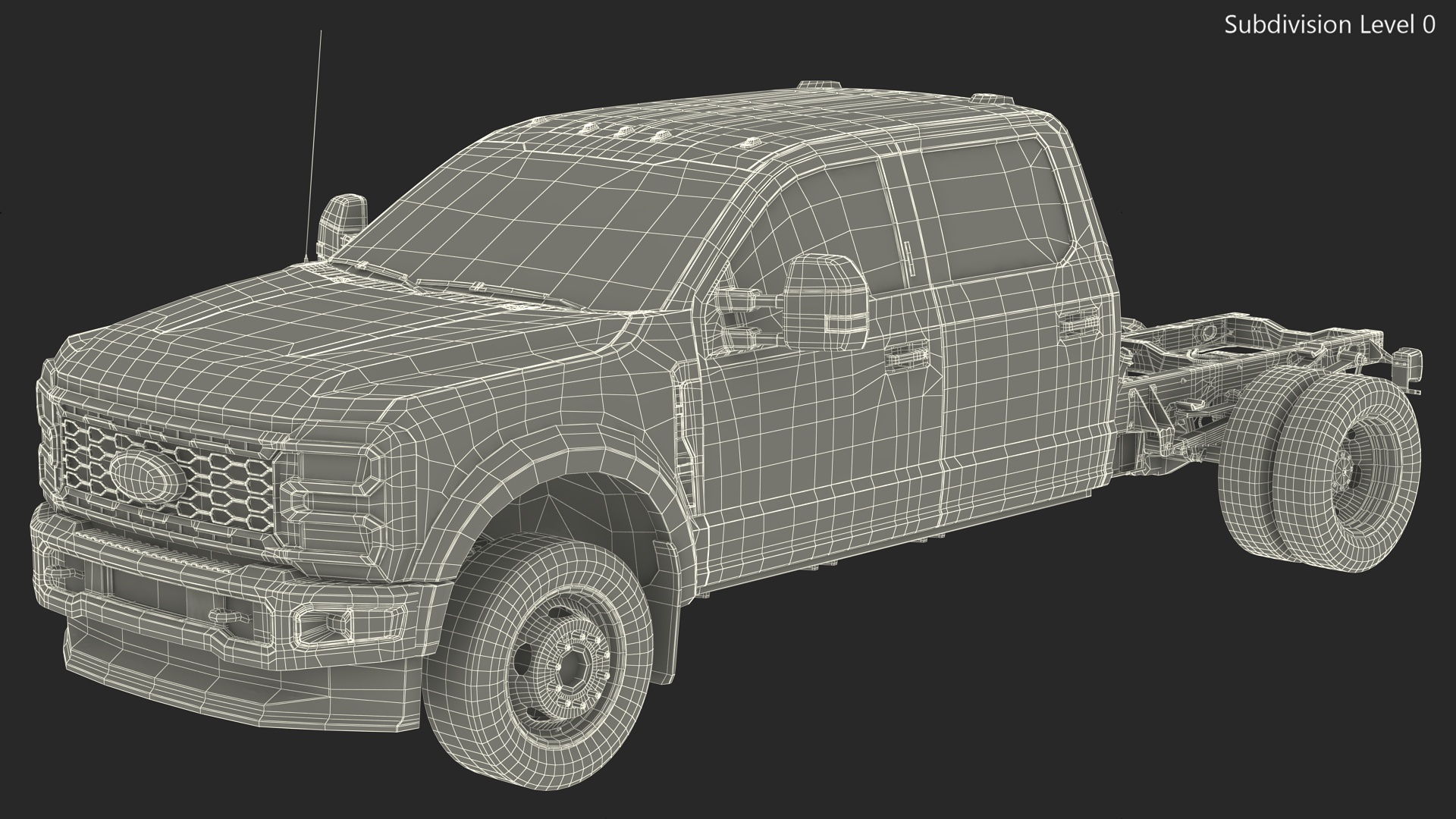 3D Four Doors Ford Super Duty F550 Rigged model