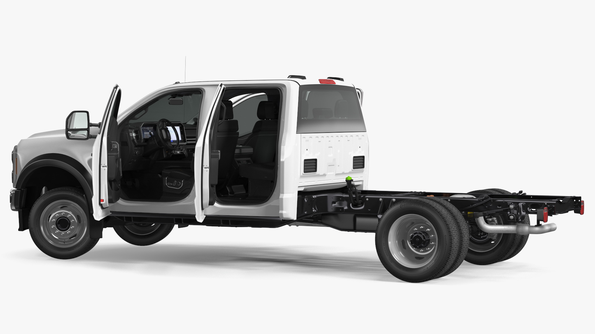 3D Four Doors Ford Super Duty F550 Rigged model