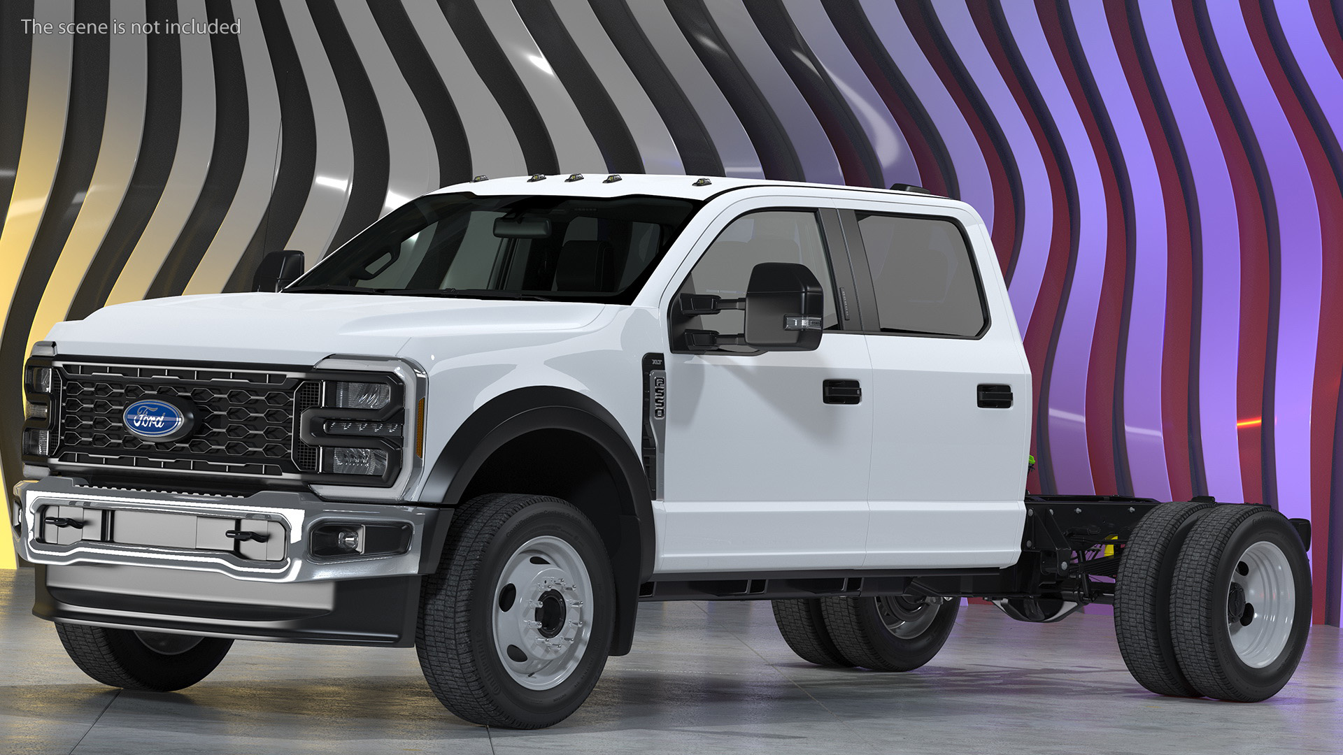 3D Four Doors Ford Super Duty F550 Rigged model