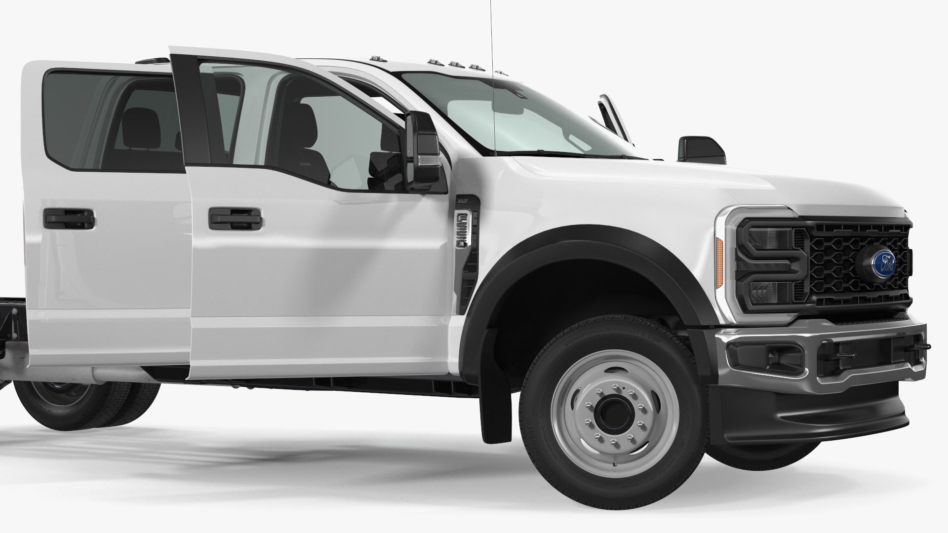 3D Four Doors Ford Super Duty F550 Rigged model