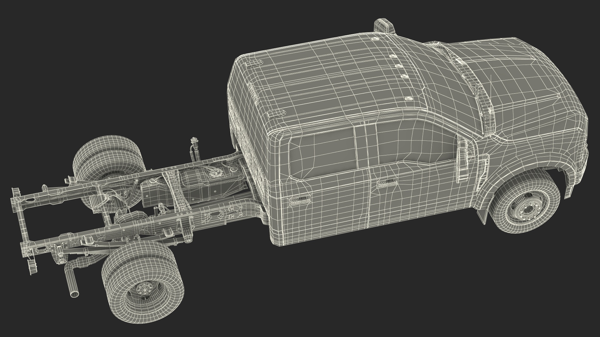 3D Four Doors Ford Super Duty F550 Rigged model
