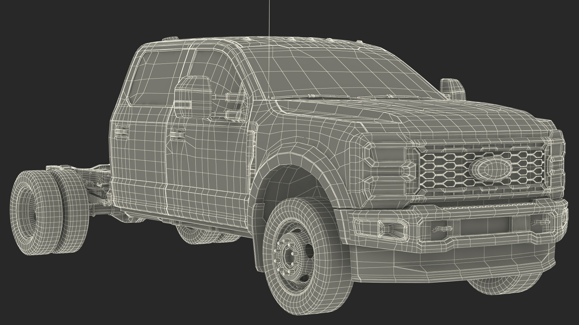 3D Four Doors Ford Super Duty F550 Rigged model