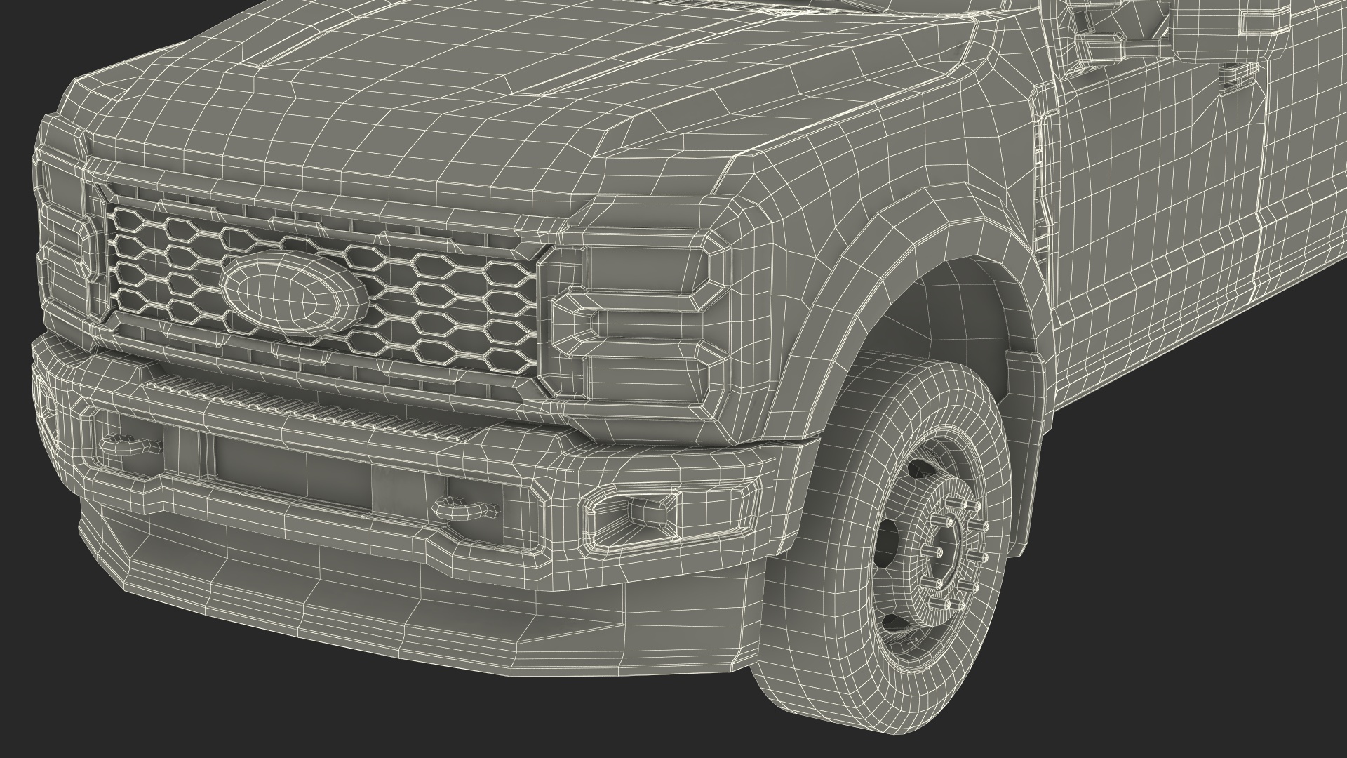 3D Four Doors Ford Super Duty F550 Rigged model