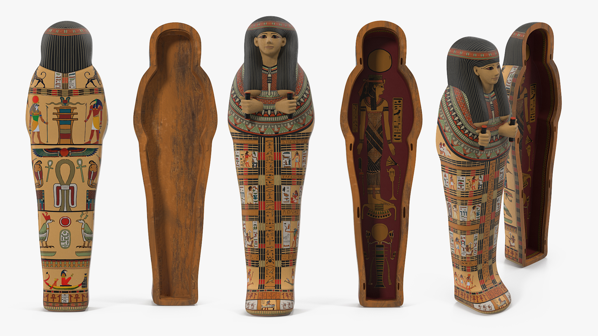 3D model Egyptian Sarcophagus Gold