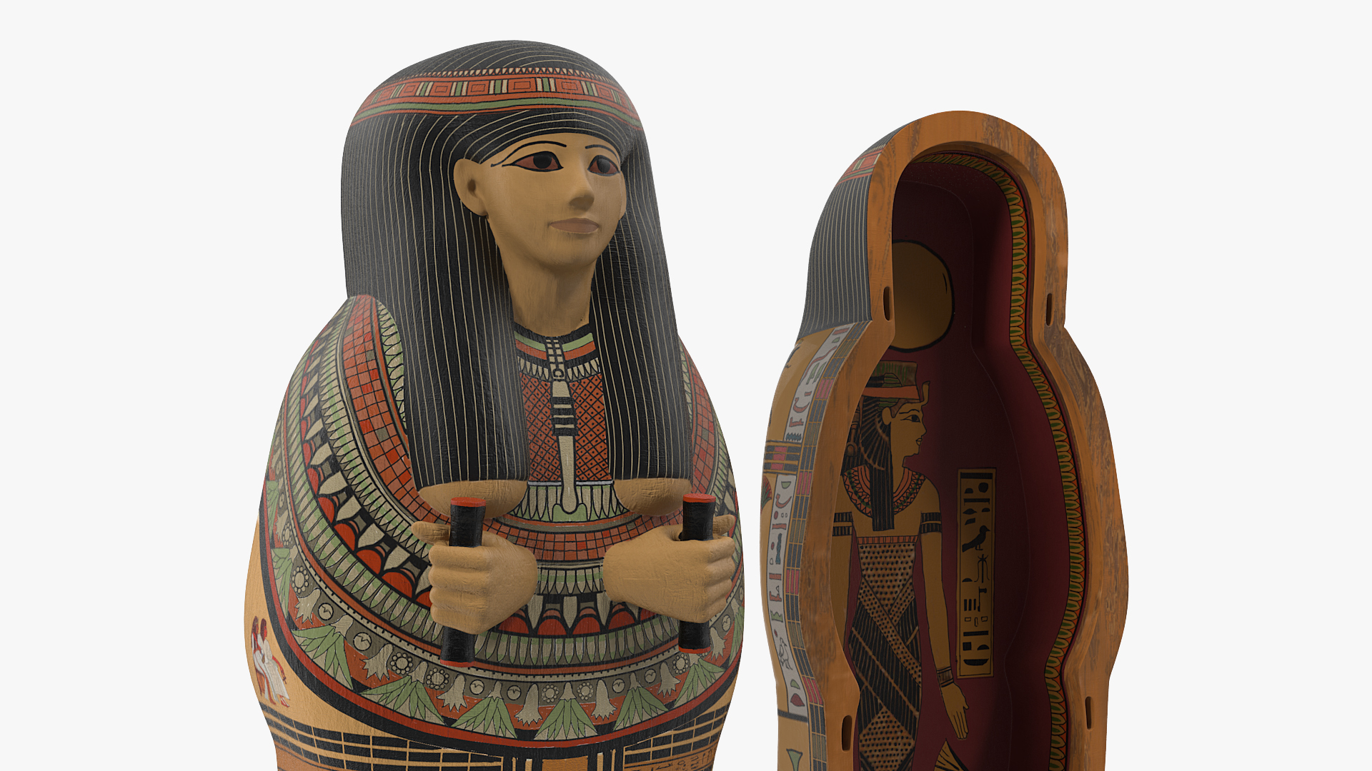 3D model Egyptian Sarcophagus Gold