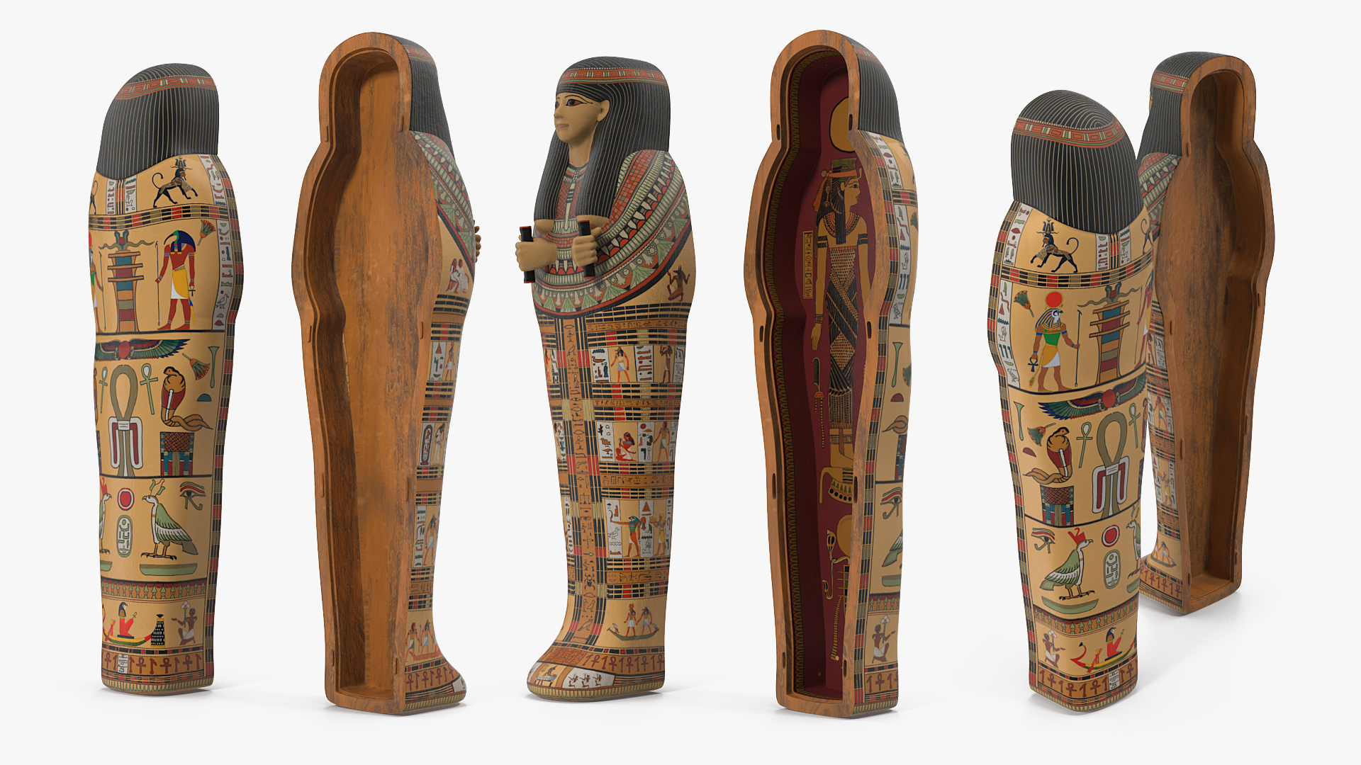 3D model Egyptian Sarcophagus Gold