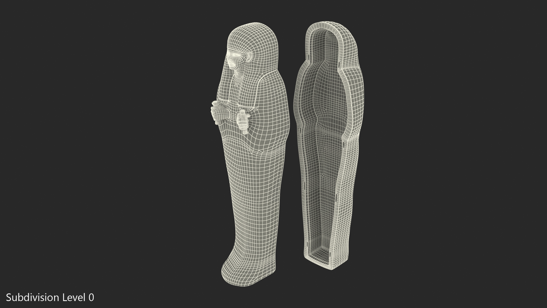 3D model Egyptian Sarcophagus Gold