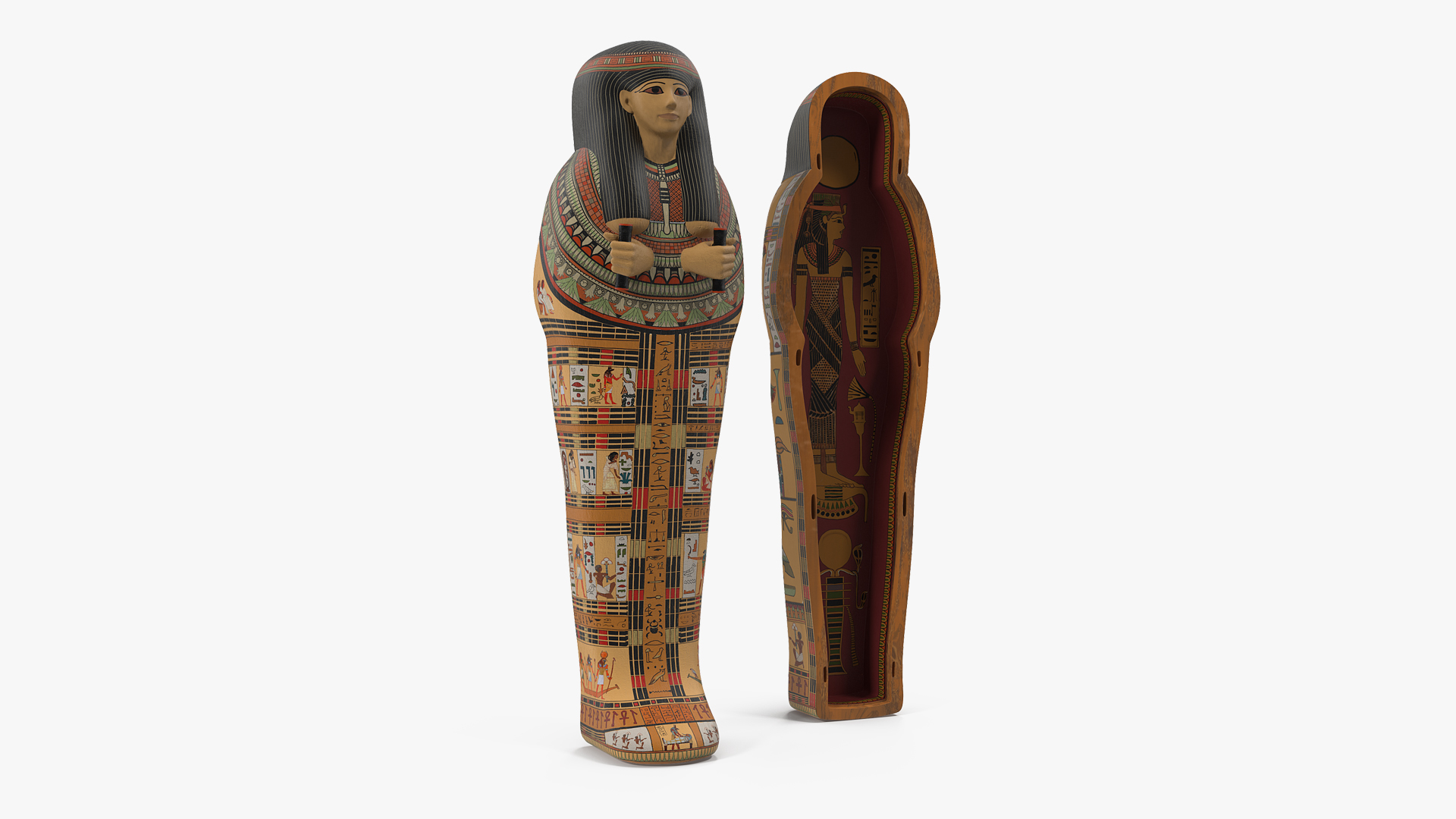 3D model Egyptian Sarcophagus Gold