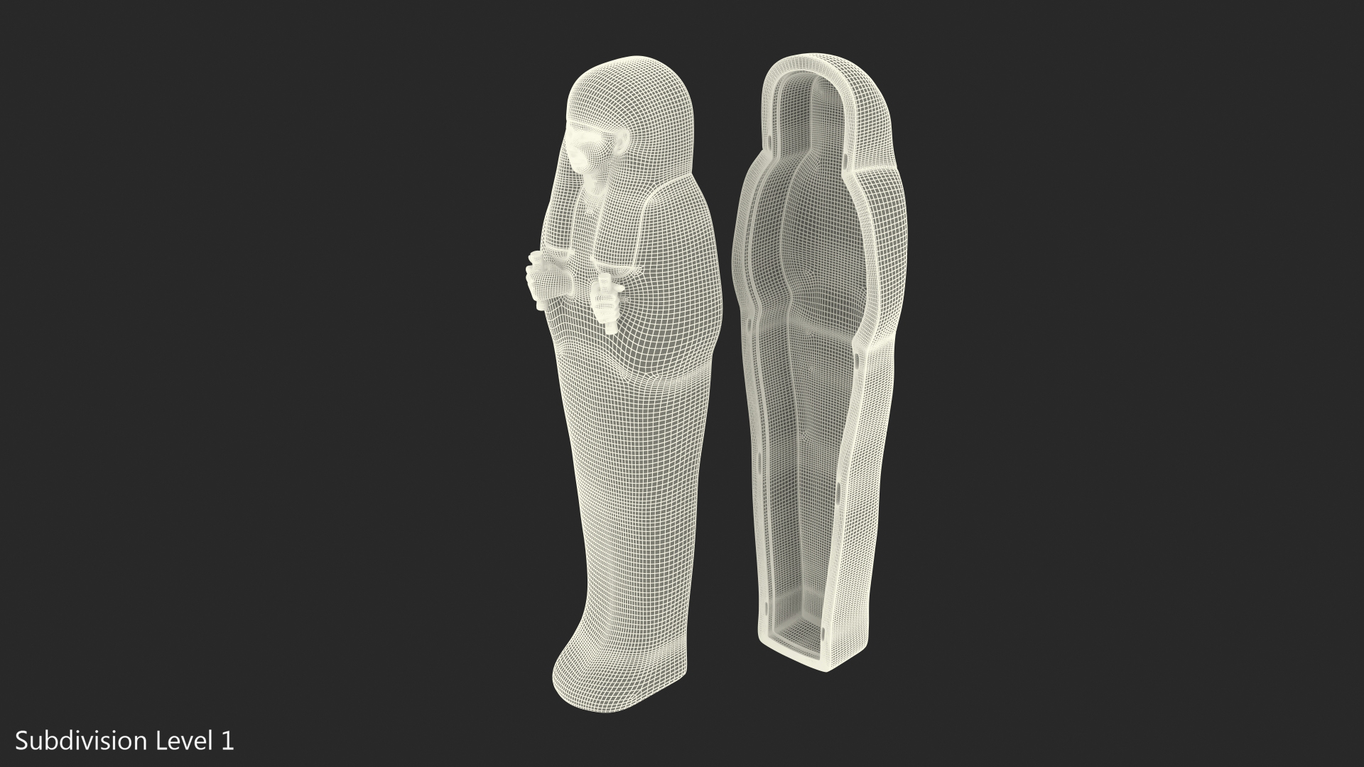 3D model Egyptian Sarcophagus Gold