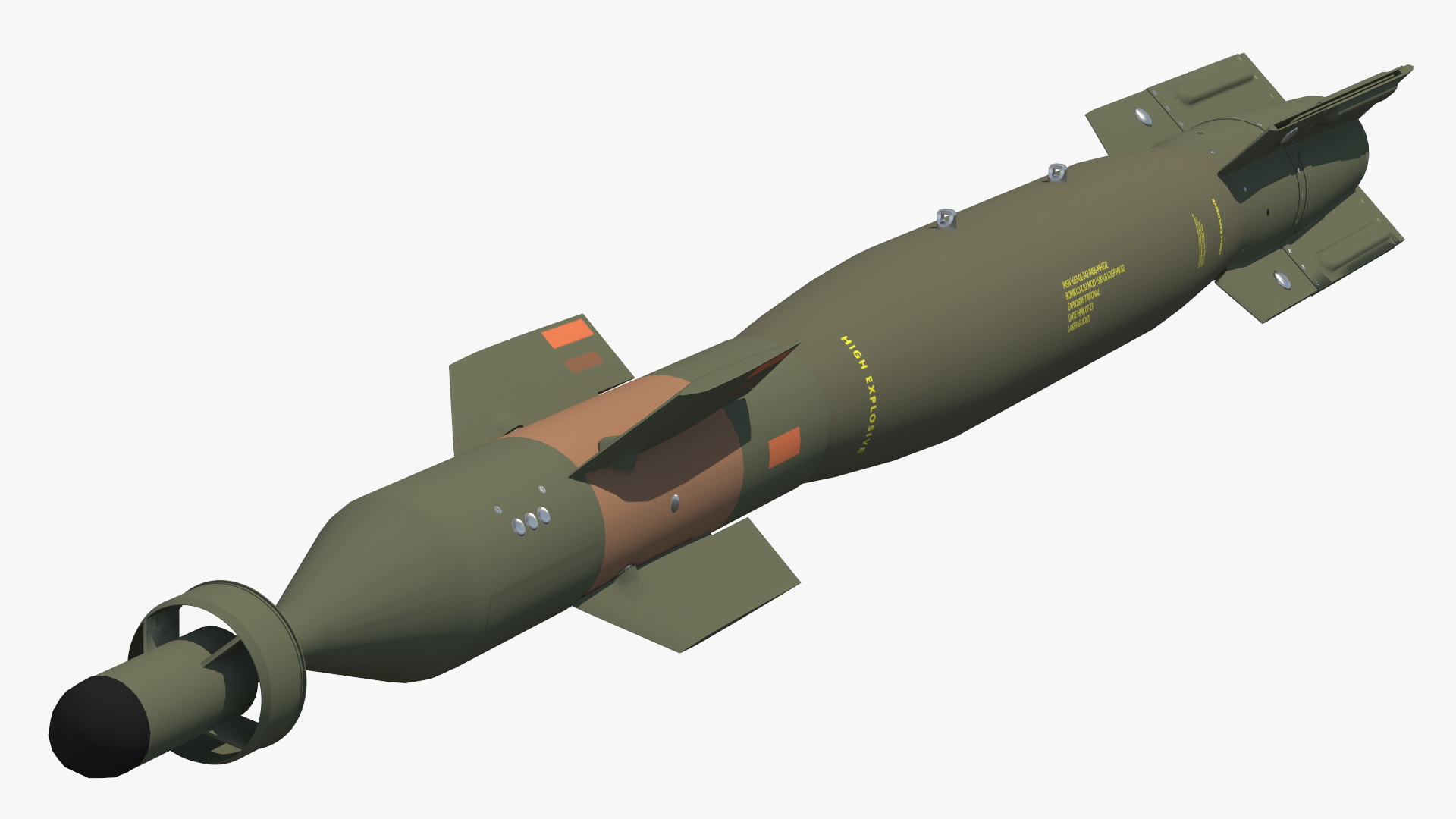 GBU 12 Paveway II Laser Guided Bomb Game Ready, view 4