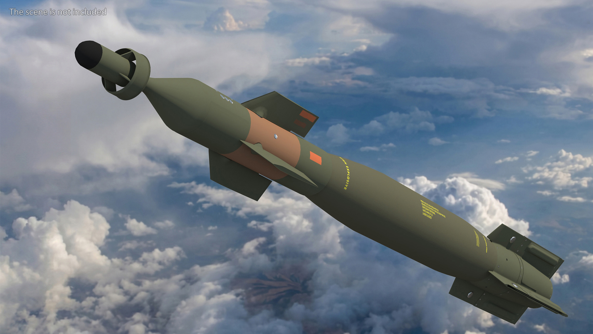 GBU 12 Paveway II Laser Guided Bomb Game Ready, view 3