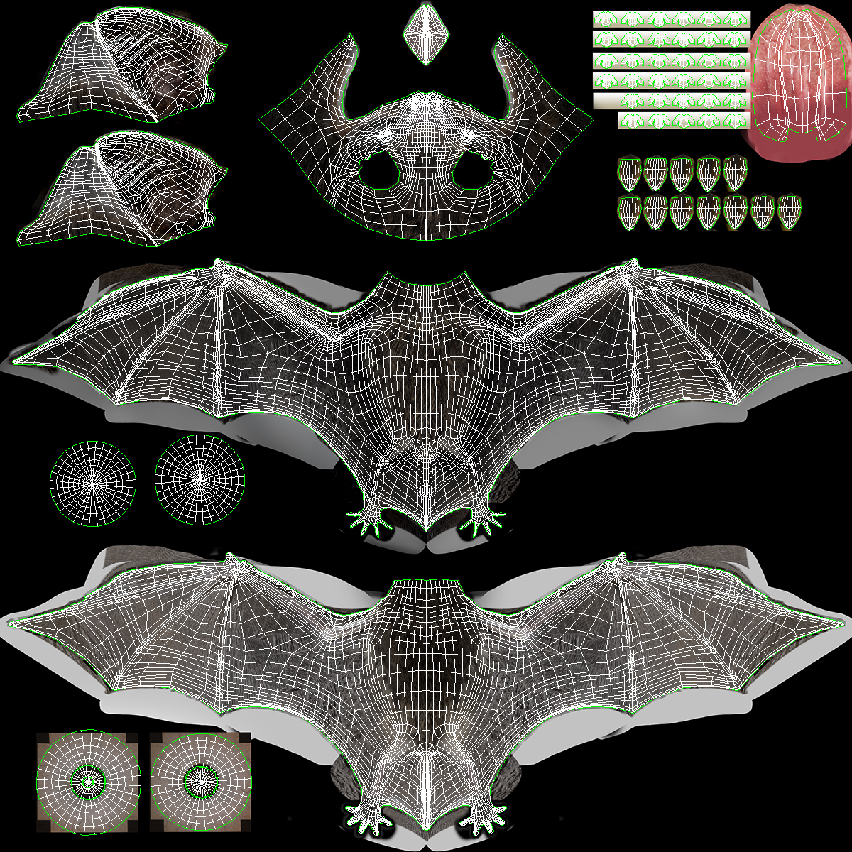 Black Bat Pose 3D model