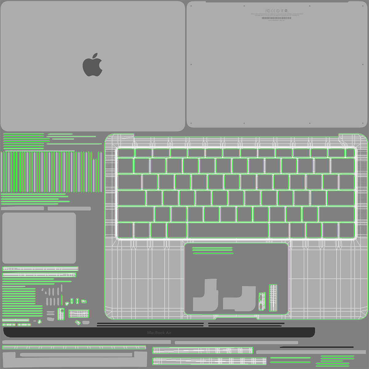 Apple MacBook Air Silver 13-inch 2018 3D