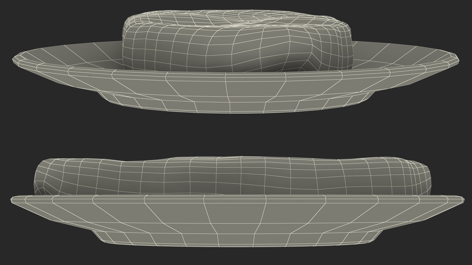Meat Slice Frozen on Plates 3D