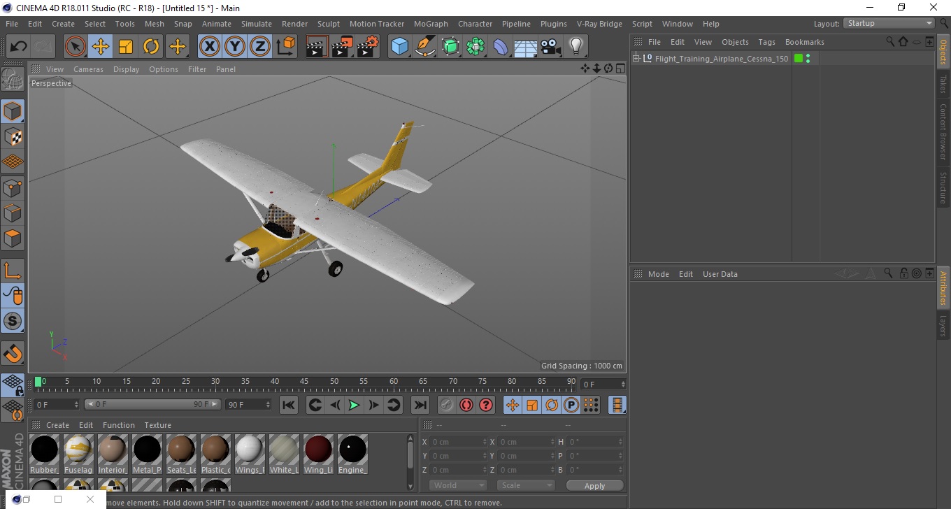 3D model Flight Training Airplane Cessna 150