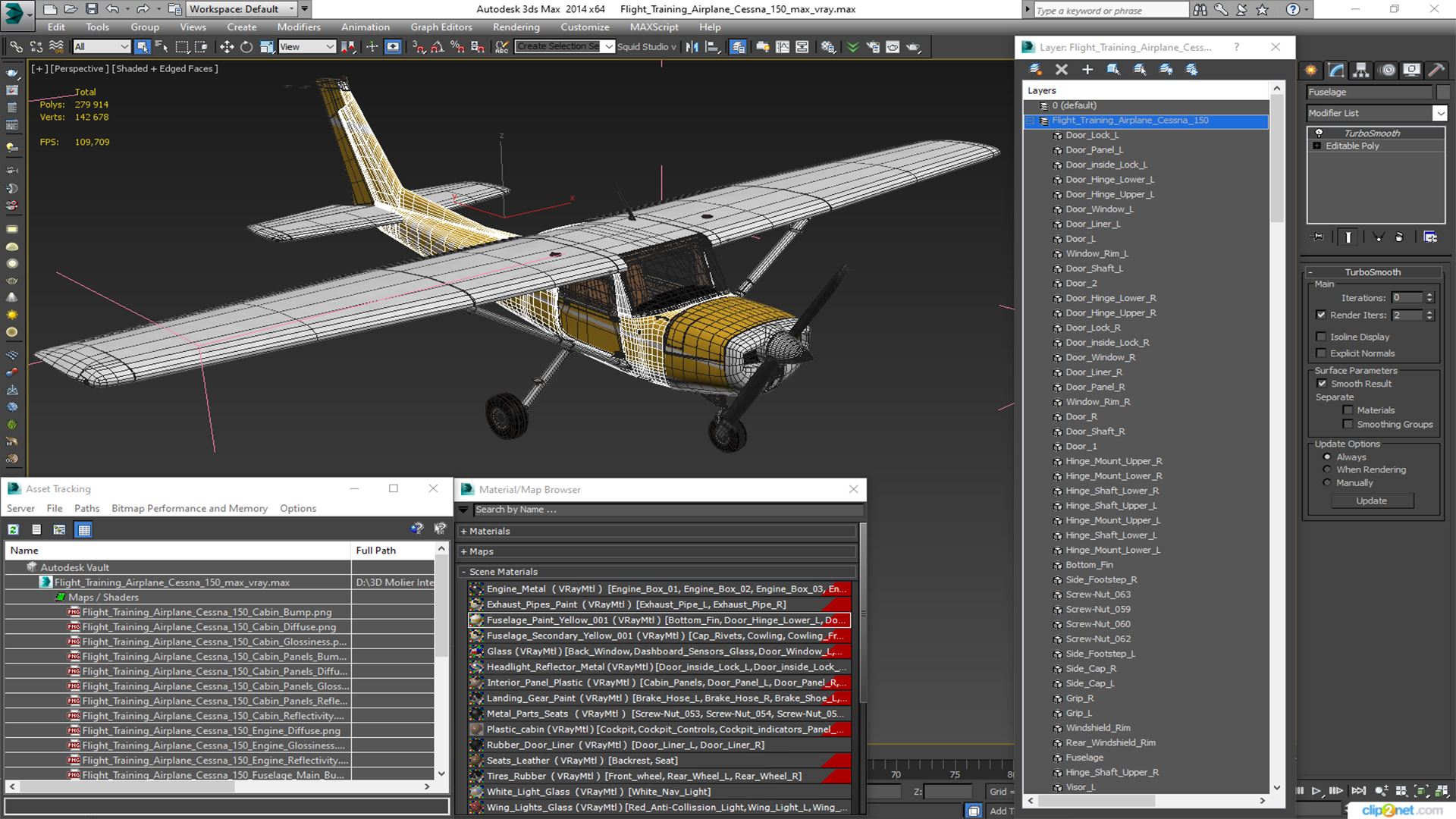 3D model Flight Training Airplane Cessna 150