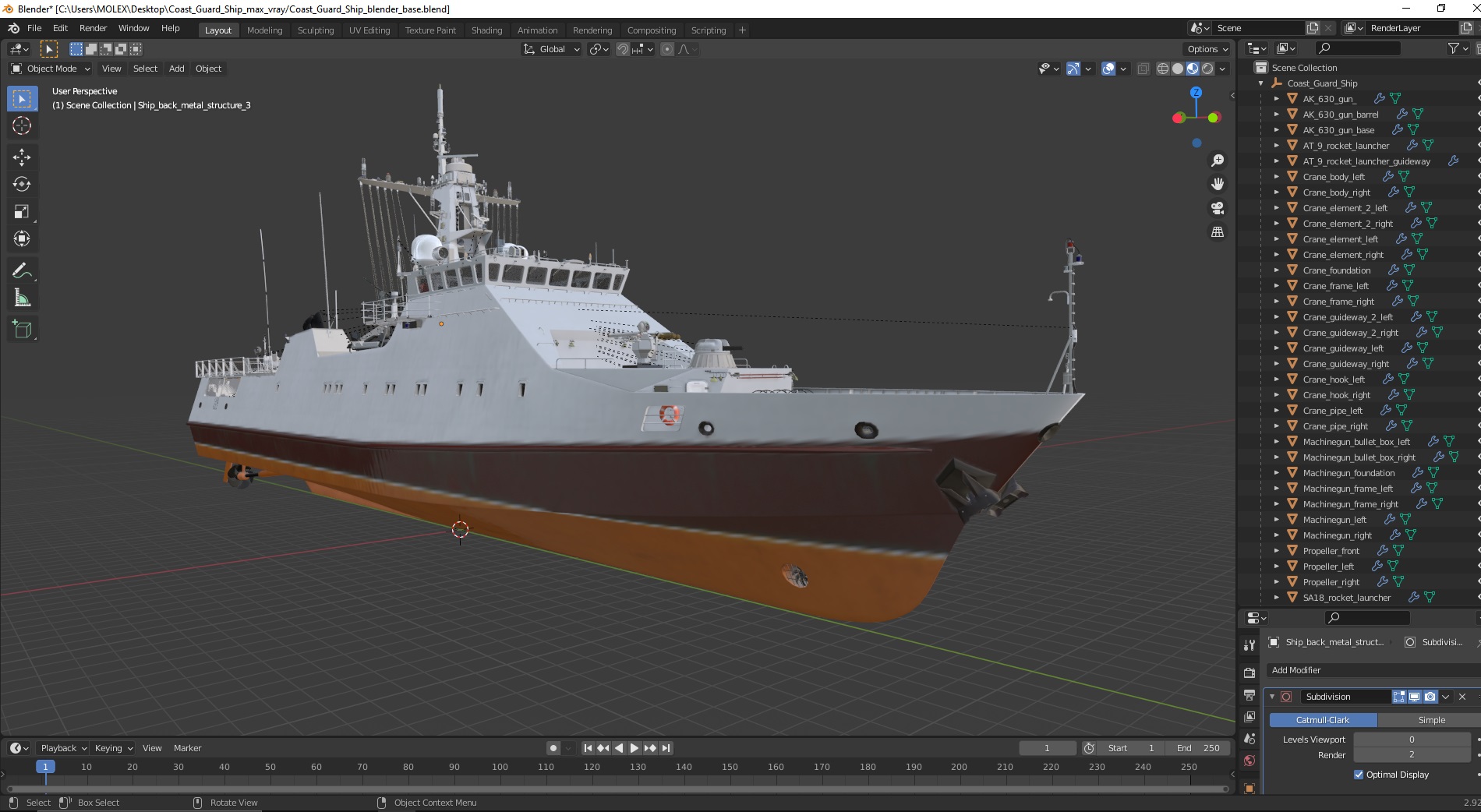 3D Coast Guard Ship