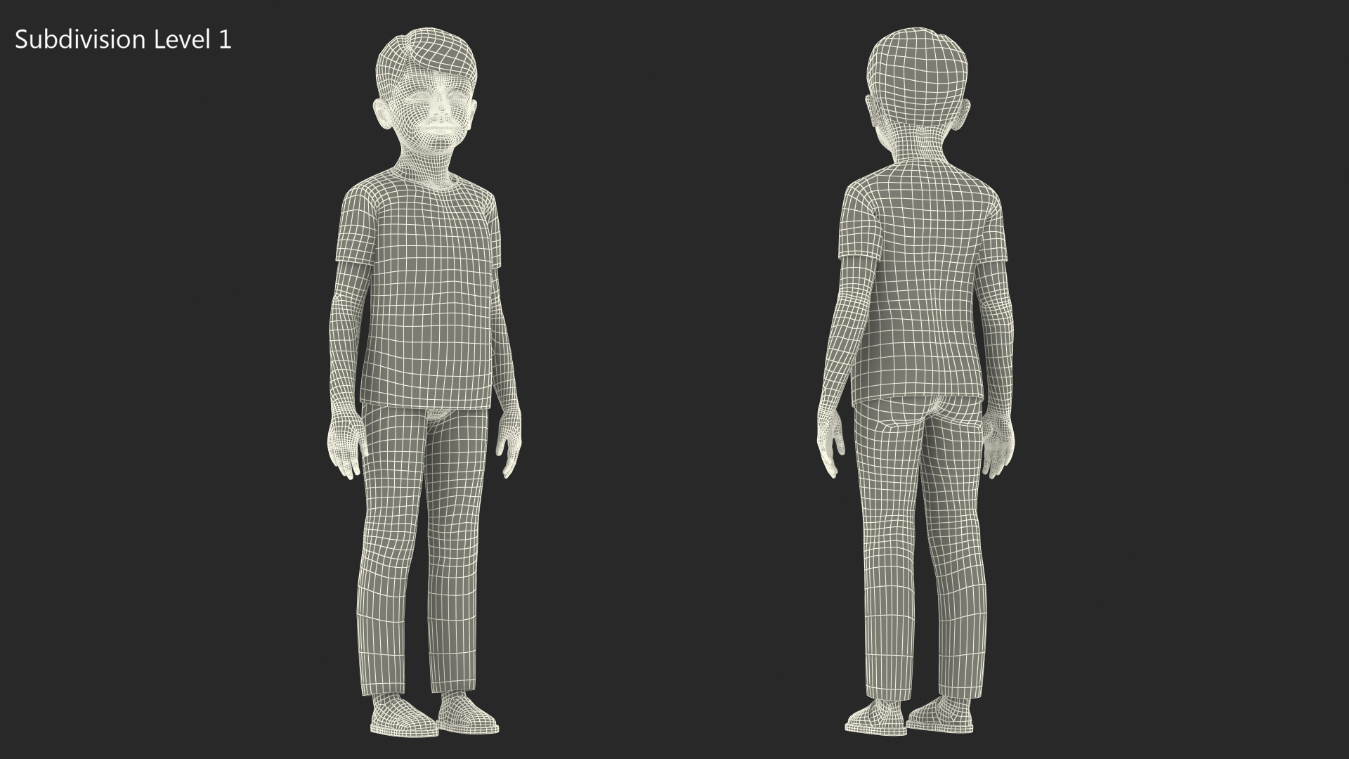 3D model Realistic Child Boy Home Style