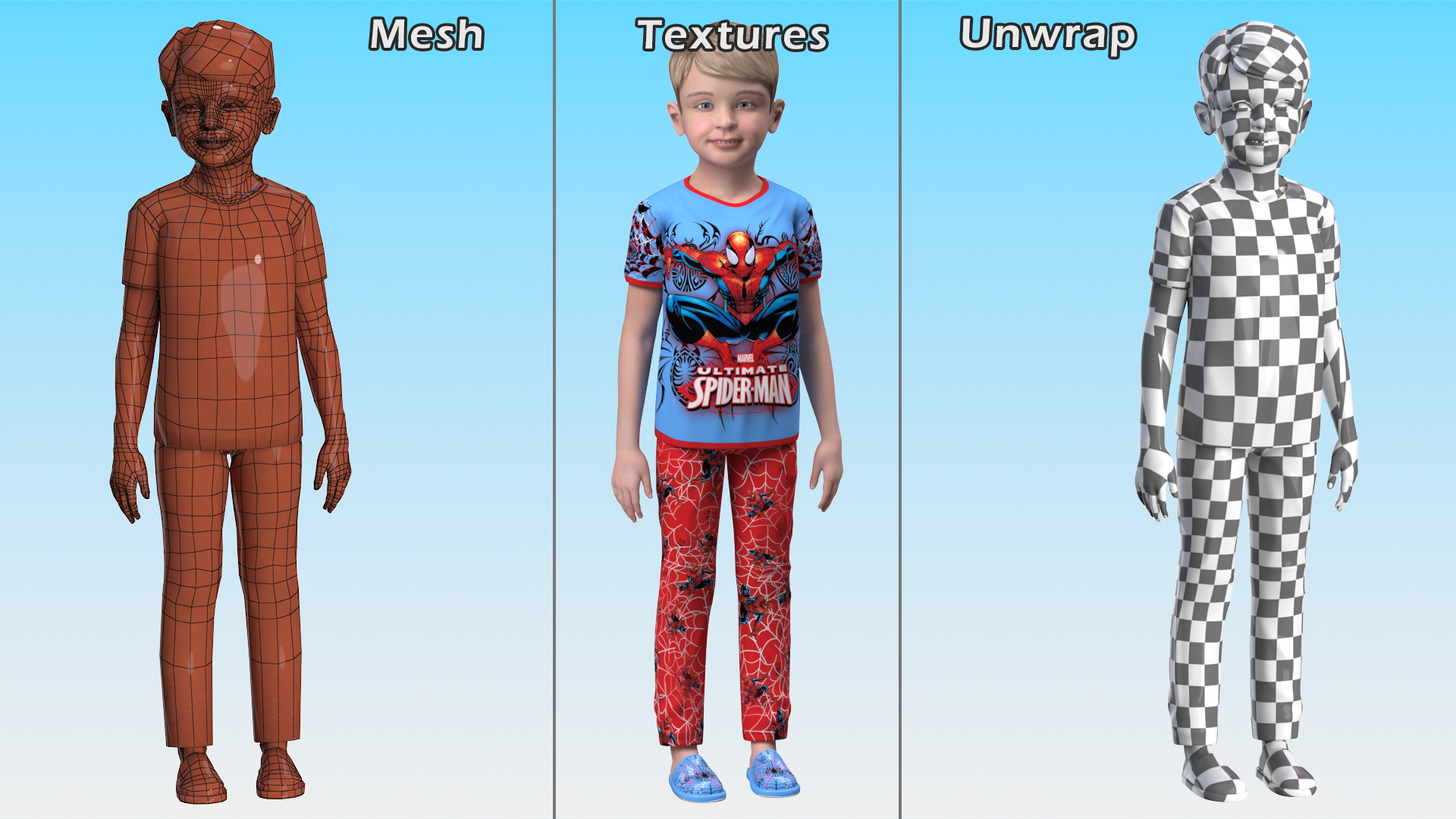 3D model Realistic Child Boy Home Style