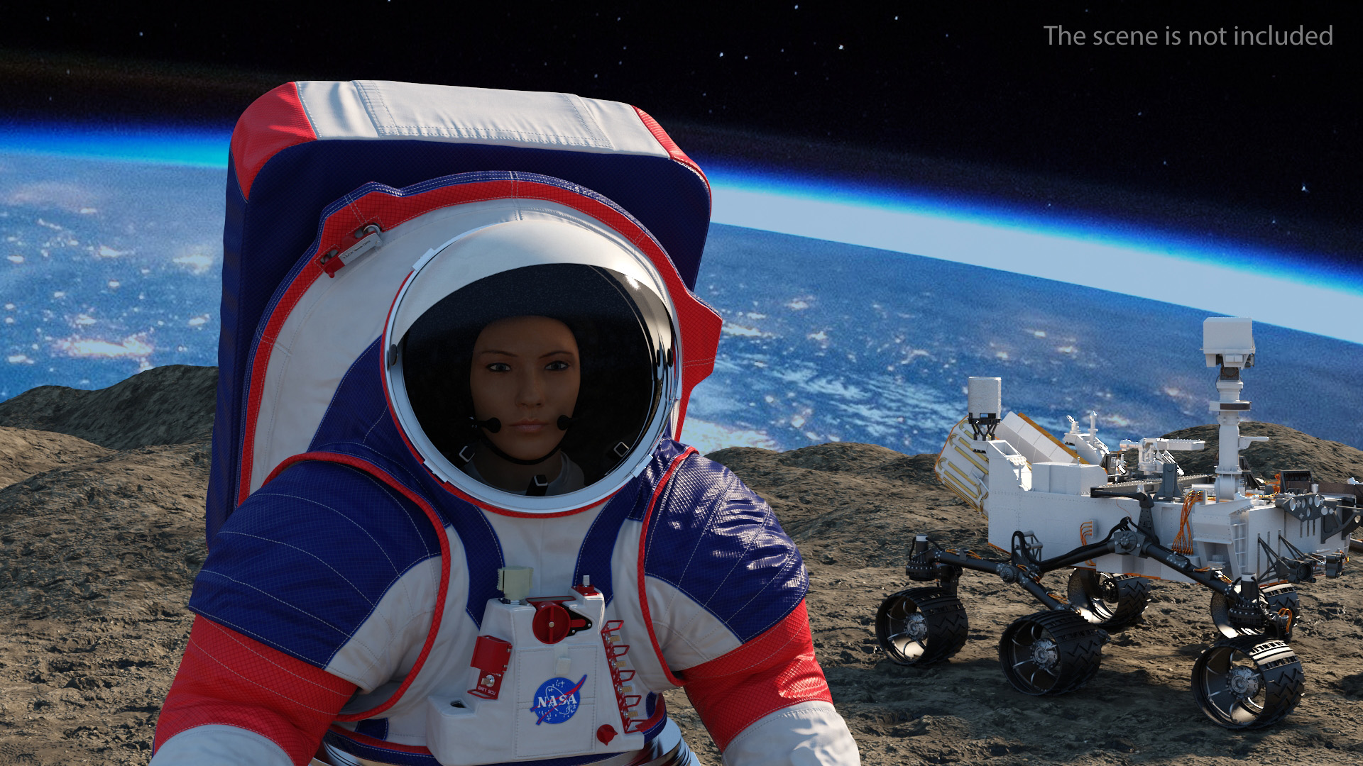Female Astronaut Spacesuit NASA xEMU Walking Pose 3D model
