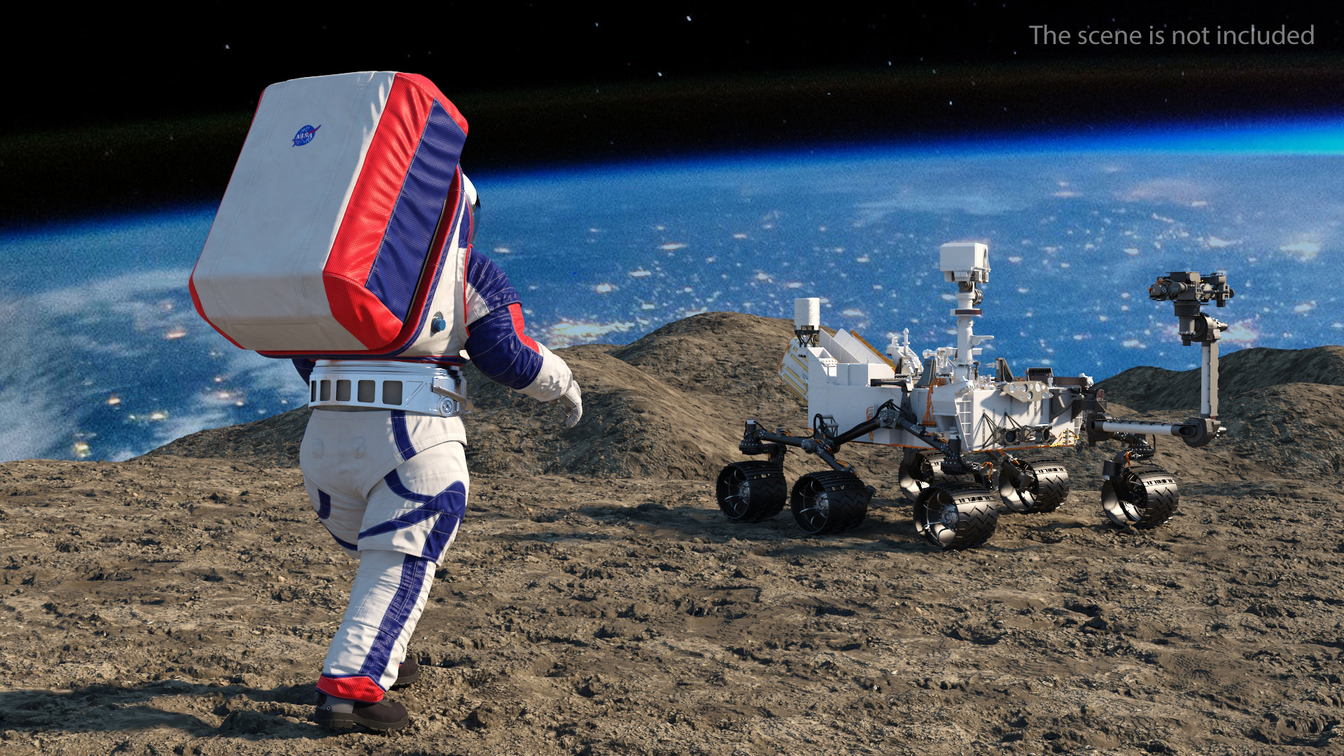 Female Astronaut Spacesuit NASA xEMU Walking Pose 3D model
