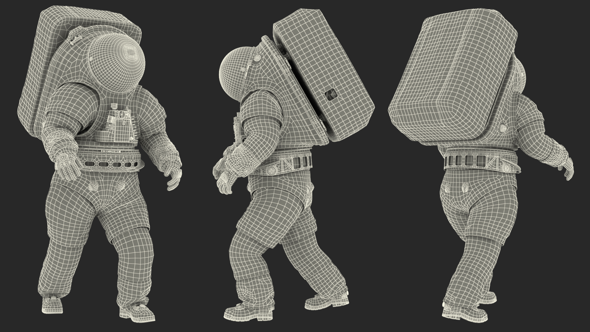 Female Astronaut Spacesuit NASA xEMU Walking Pose 3D model