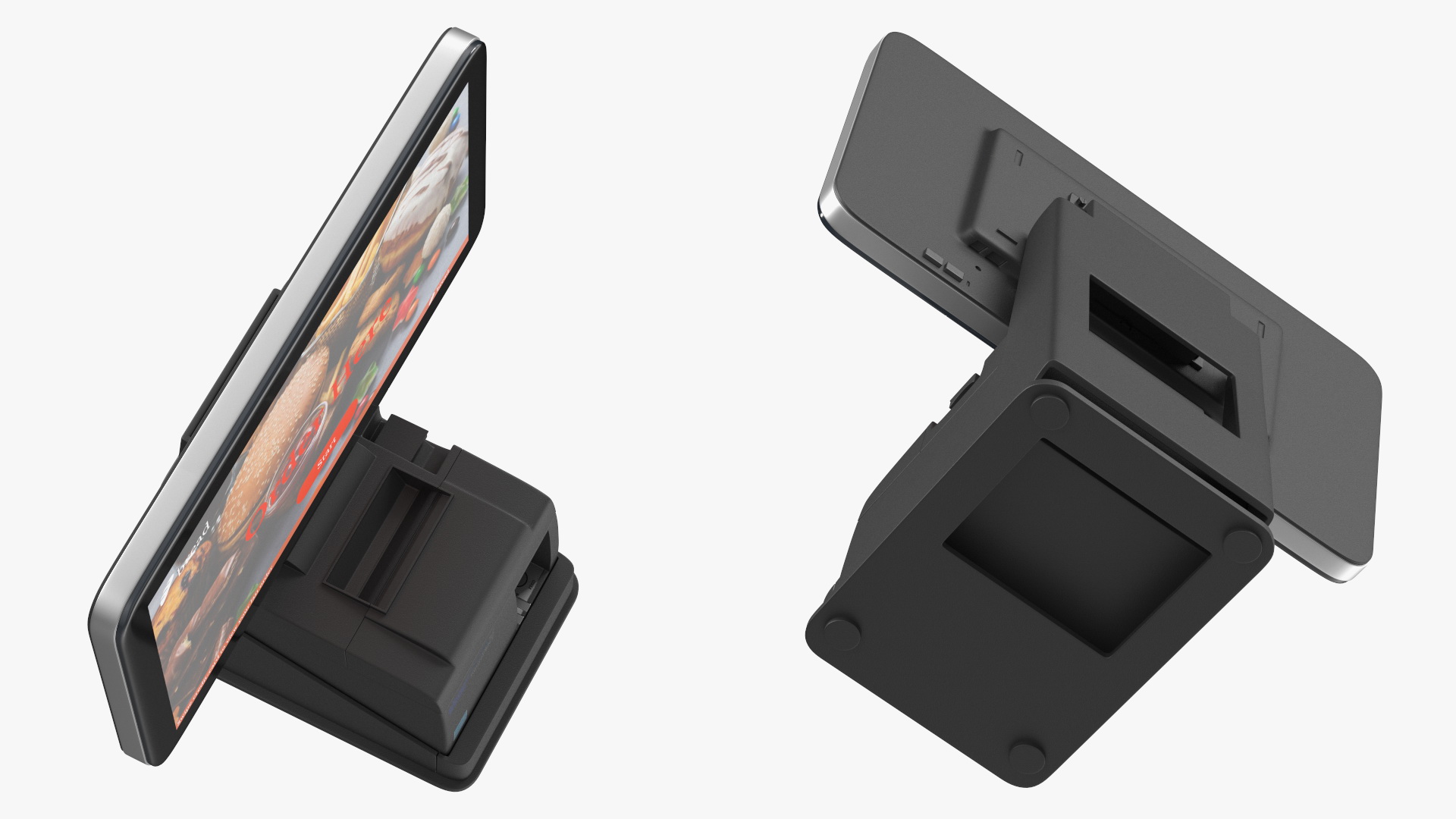 3D Digital Ordering Kiosk Terminal Screen On