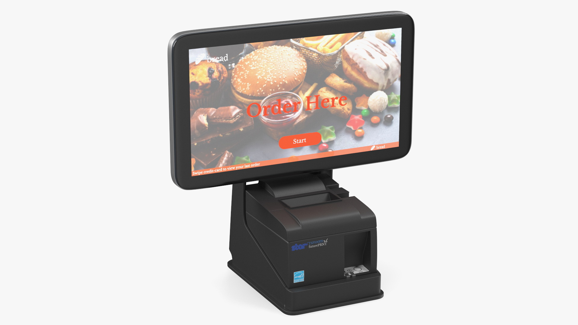3D Digital Ordering Kiosk Terminal Screen On