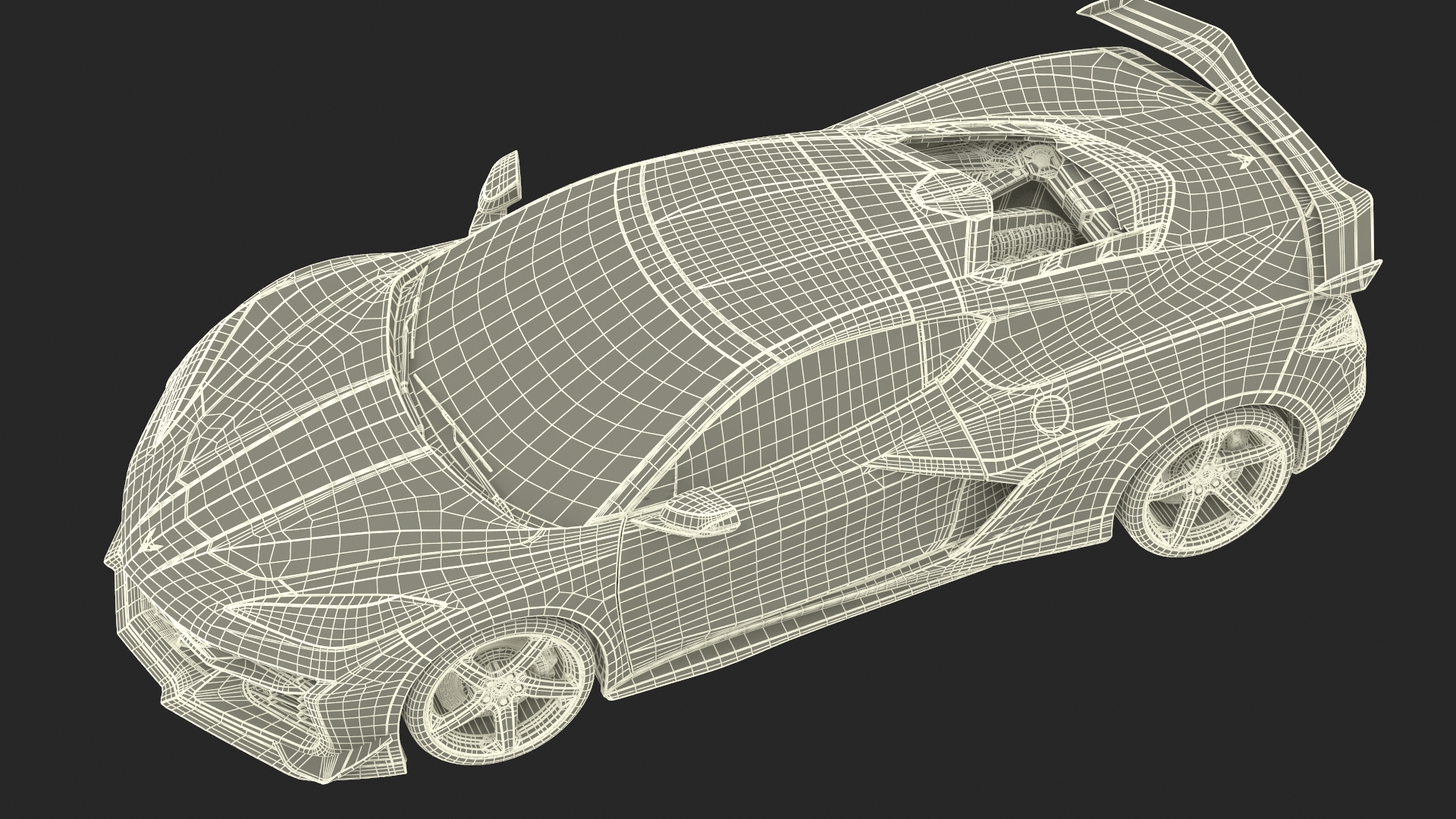 2023 Chevy Corvette Z0 Coupe Orange Rigged 3D