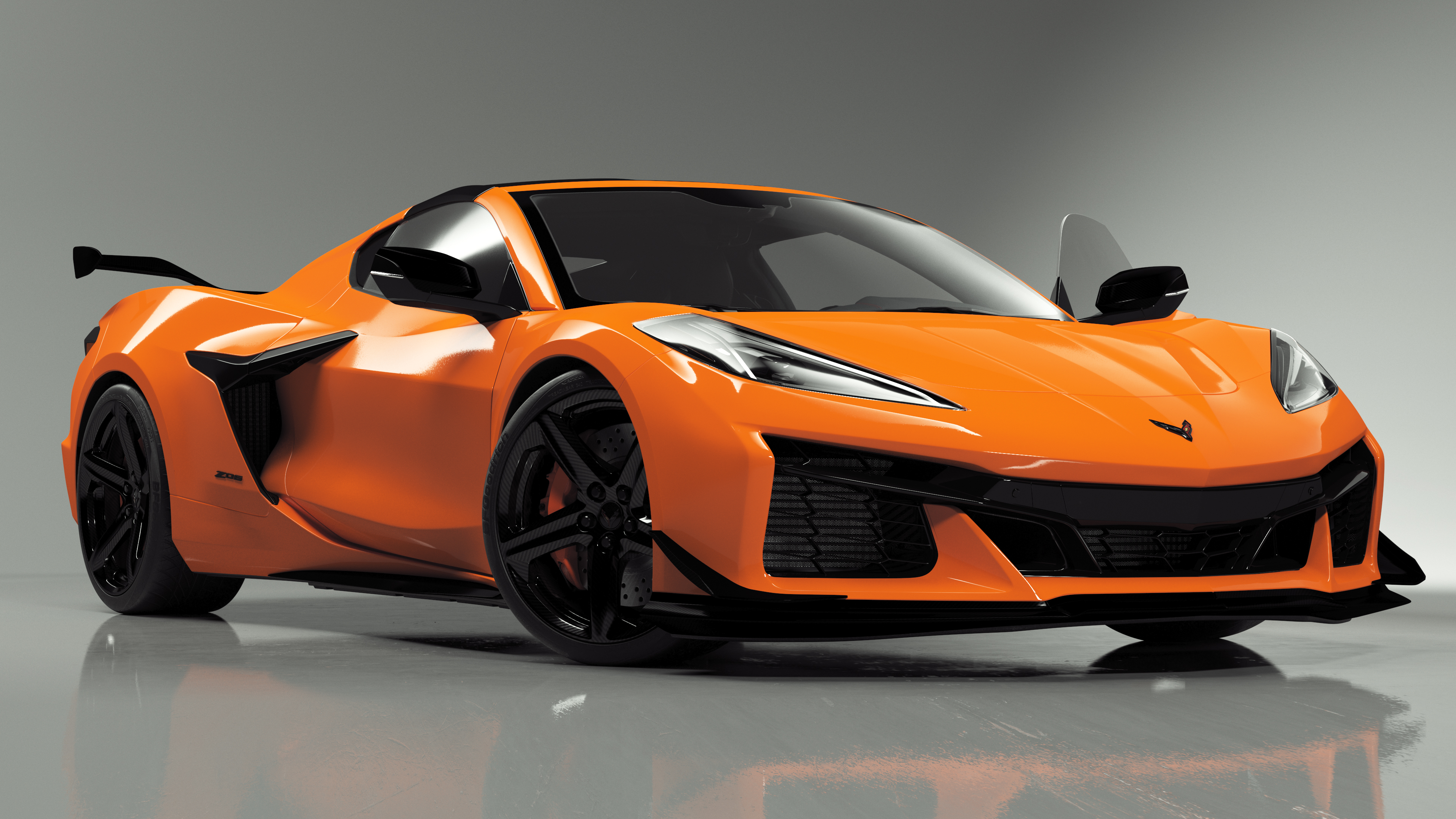 2023 Chevy Corvette Z0 Coupe Orange Rigged 3D