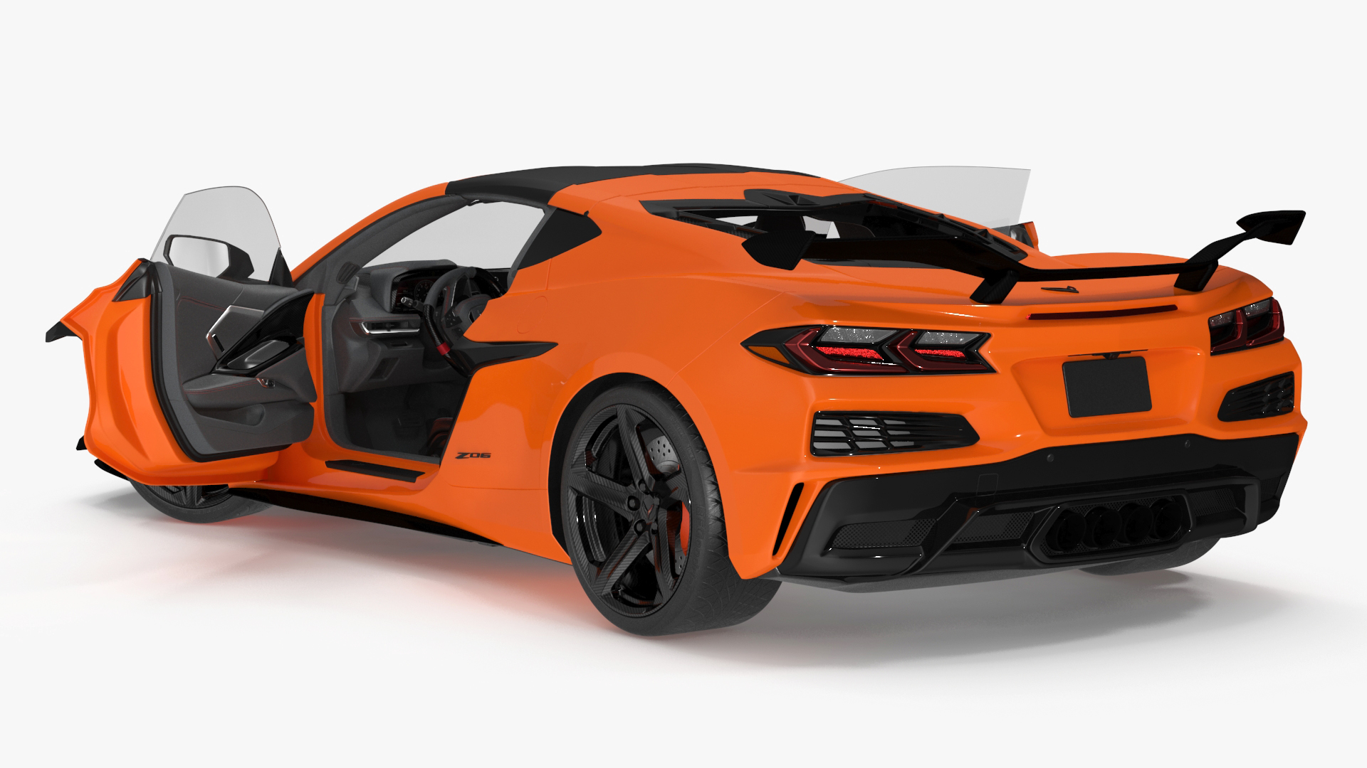 2023 Chevy Corvette Z0 Coupe Orange Rigged 3D