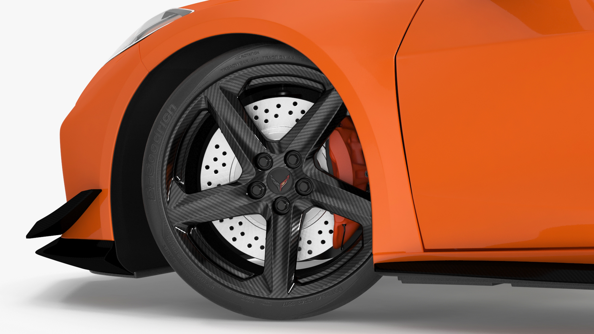 2023 Chevy Corvette Z0 Coupe Orange Rigged 3D