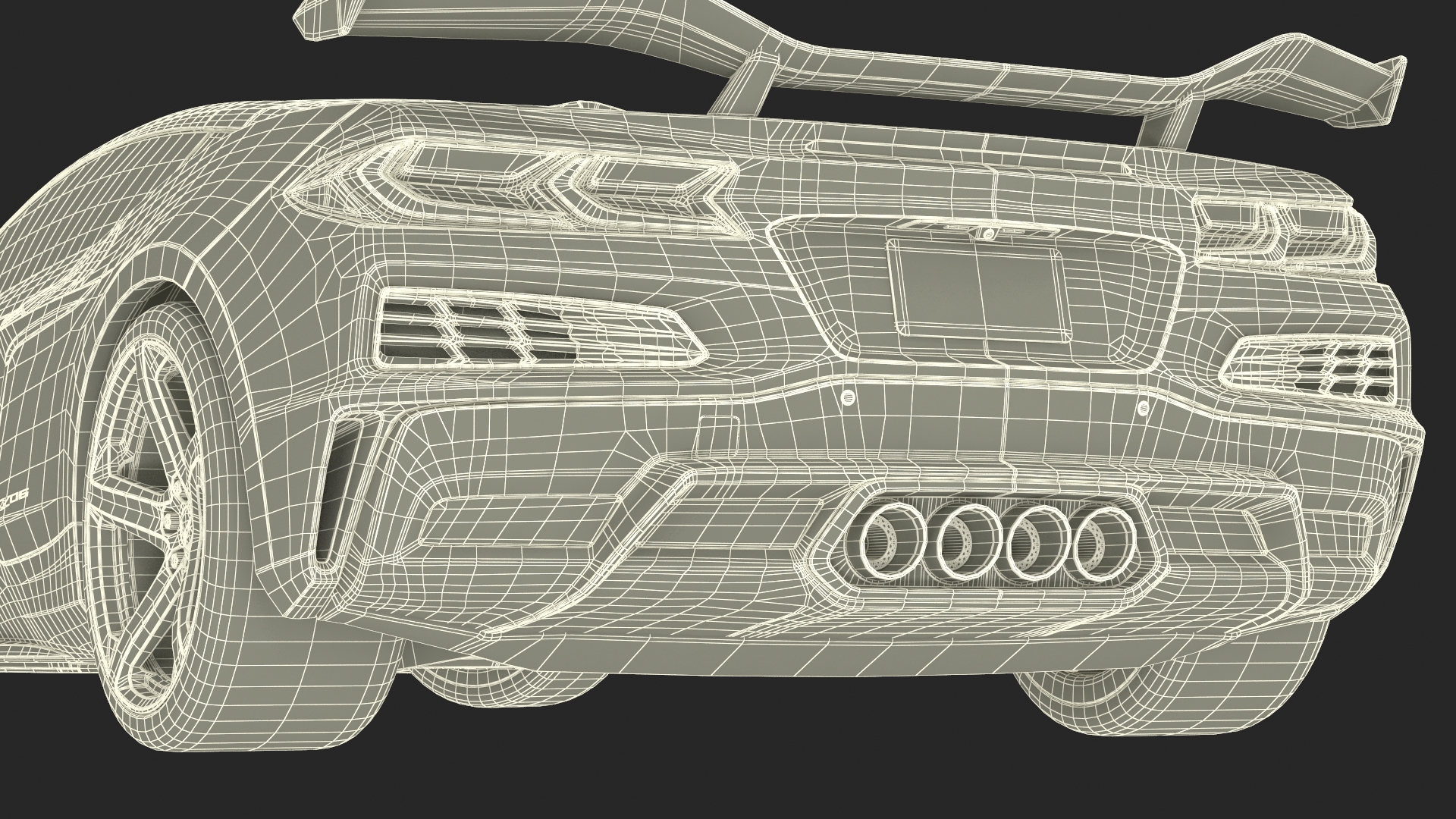 2023 Chevy Corvette Z0 Coupe Orange Rigged 3D