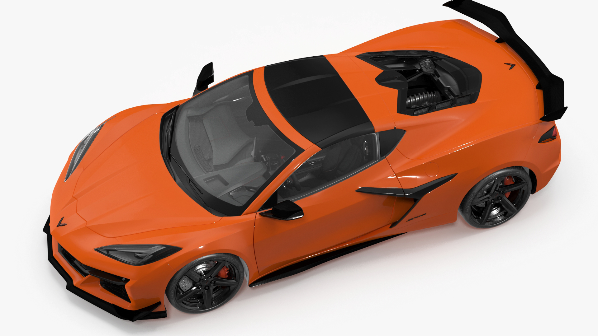 2023 Chevy Corvette Z0 Coupe Orange Rigged 3D