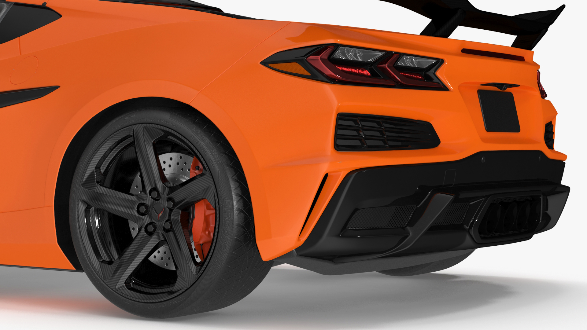 2023 Chevy Corvette Z0 Coupe Orange Rigged 3D