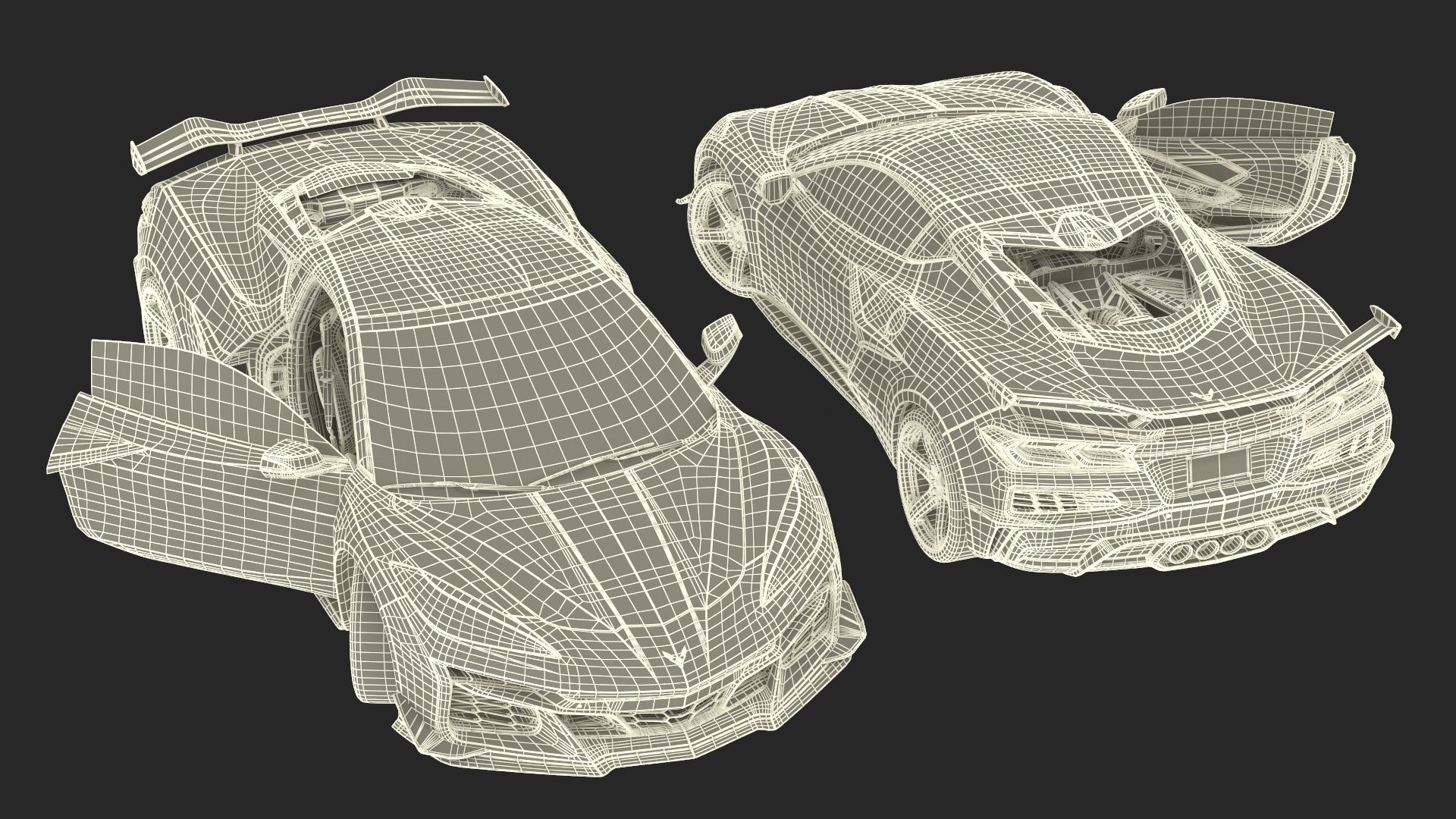 2023 Chevy Corvette Z0 Coupe Orange Rigged 3D