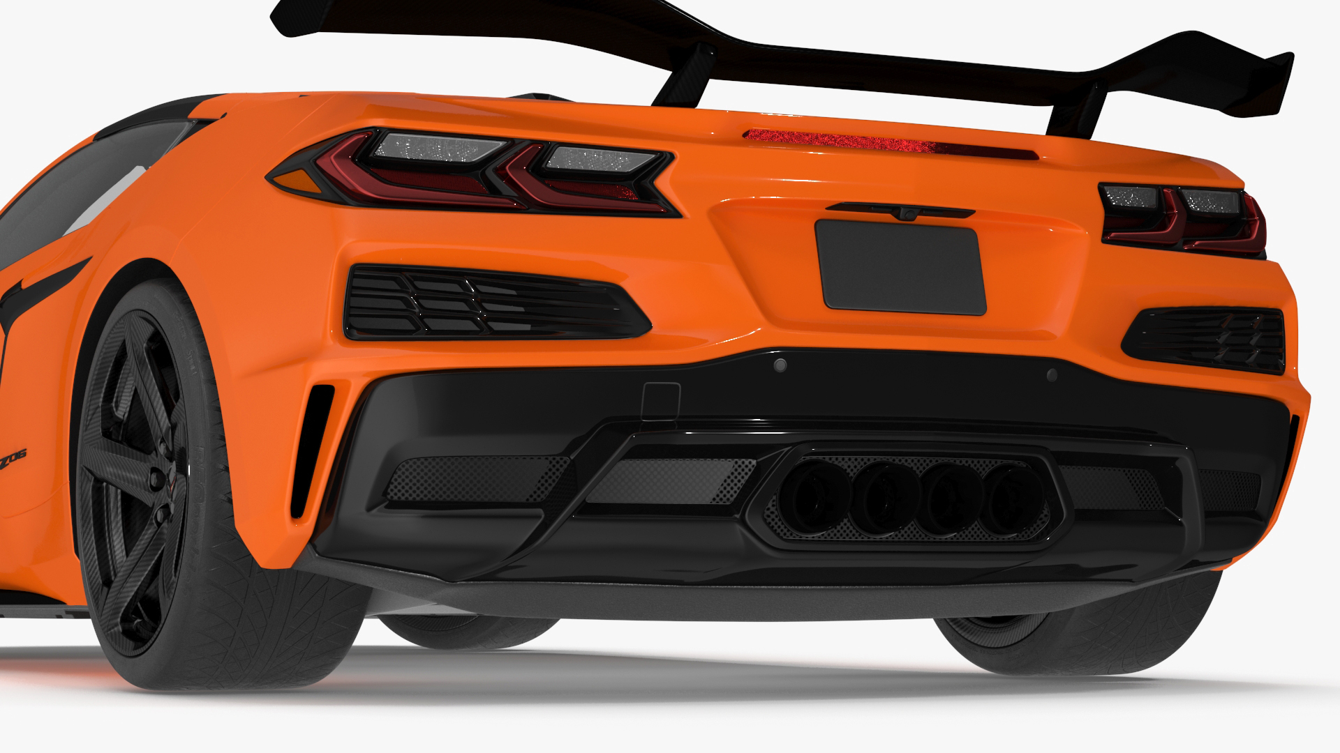 2023 Chevy Corvette Z0 Coupe Orange Rigged 3D