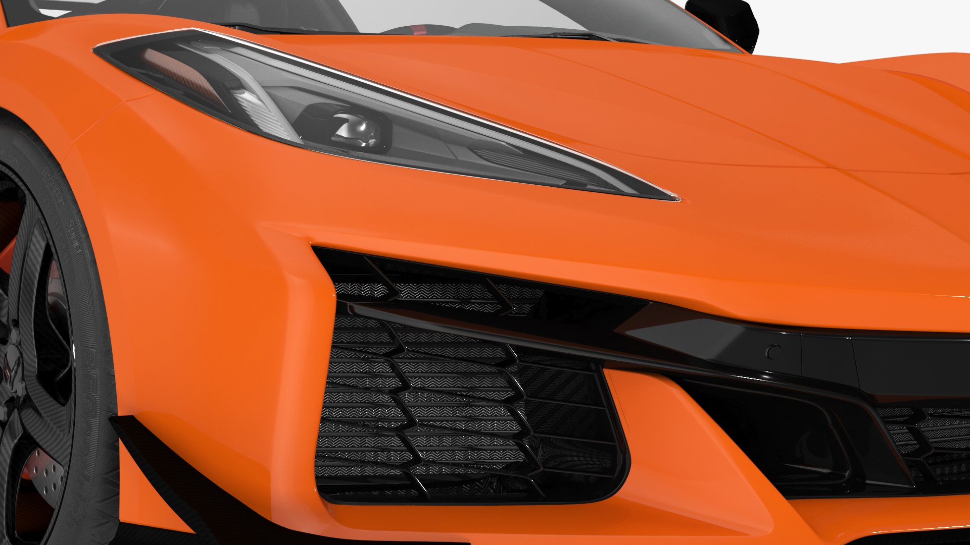 2023 Chevy Corvette Z0 Coupe Orange Rigged 3D