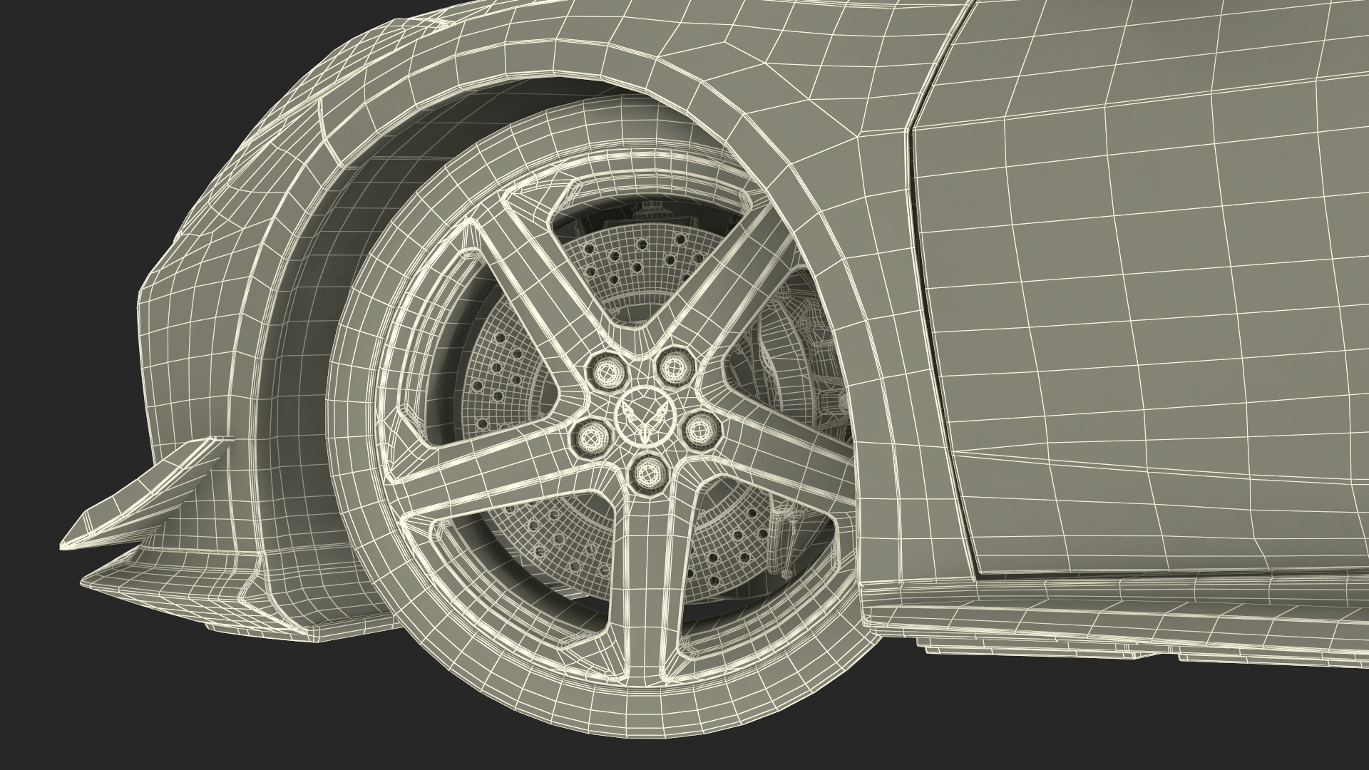 2023 Chevy Corvette Z0 Coupe Orange Rigged 3D