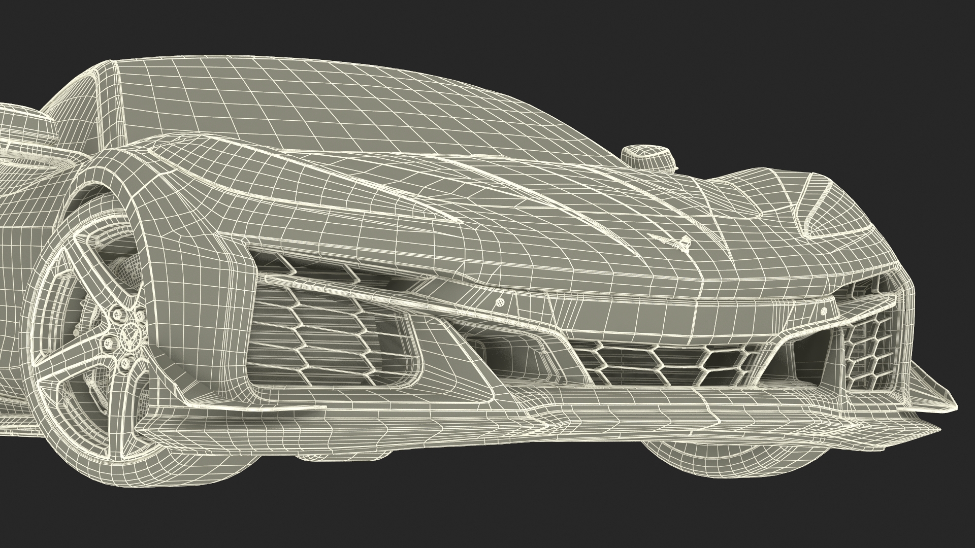 2023 Chevy Corvette Z0 Coupe Orange Rigged 3D